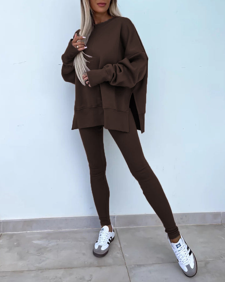 Casual Tight Pants Loose Sweat Set