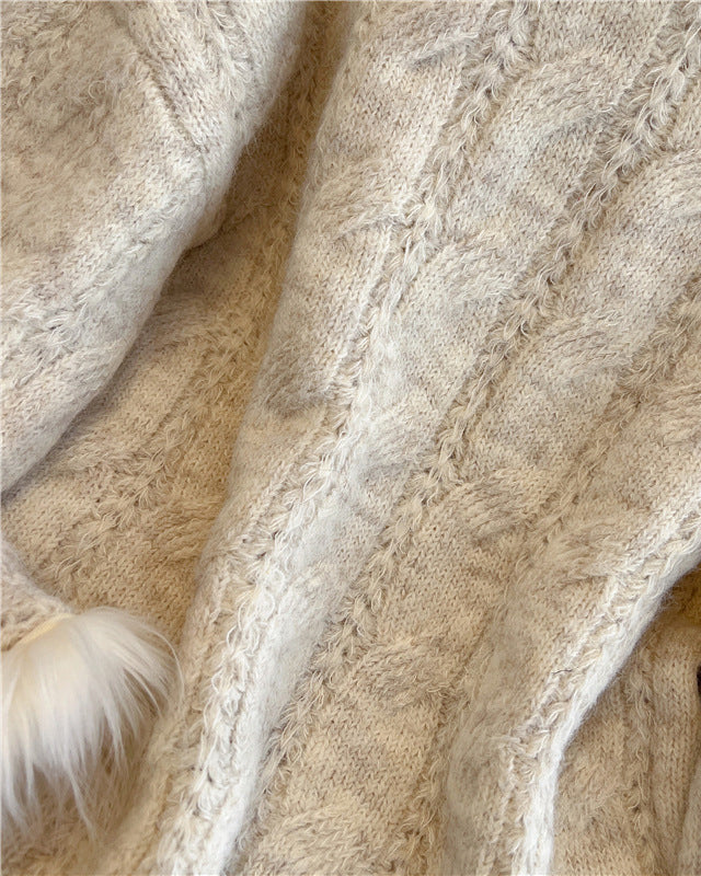 Plus Size Knitted Pullover Sweater Jacket