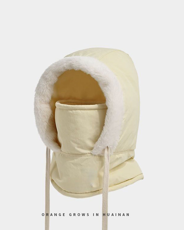 Windproof & Waterproof Thickened Pull-On Hat with Integrated Neck Gaiter