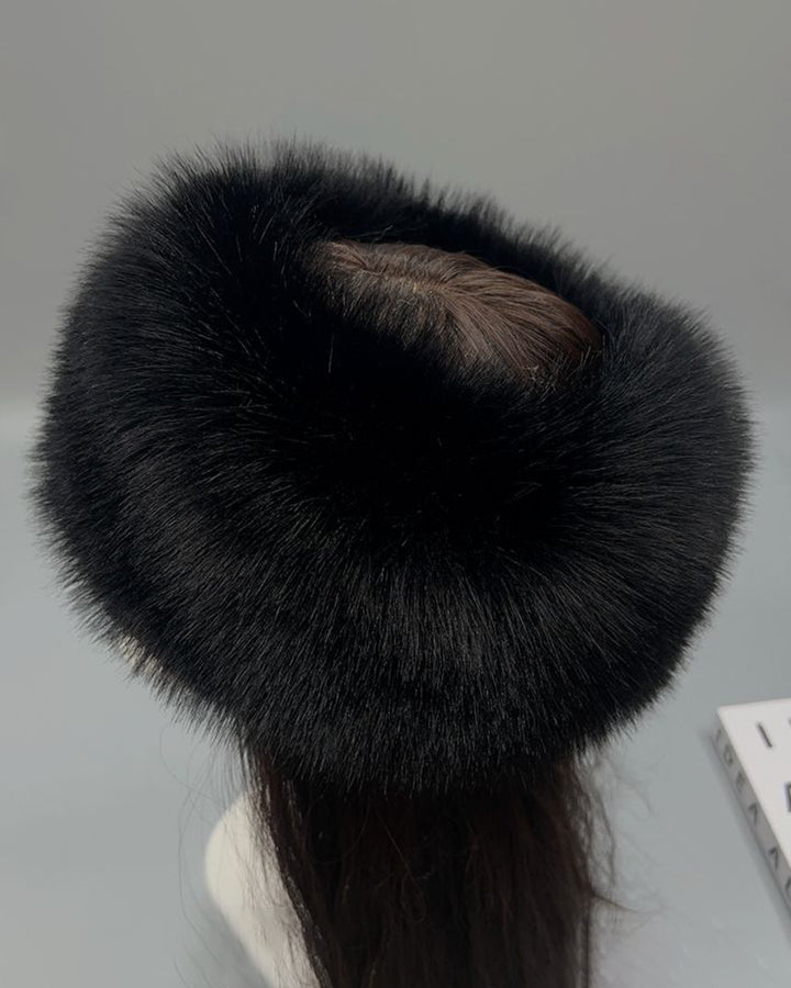 Uncapped Ring Plush Hair Band Hat Faux Fox Fur Fur Hat