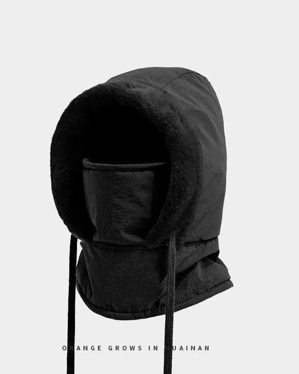 Windproof & Waterproof Thickened Pull-On Hat with Integrated Neck Gaiter