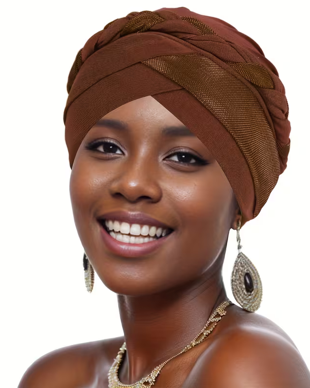A Women'S Heavy-Duty Turban Hat with a Cross Sequin Design, Perfect for Outings And Comfortable for Braids