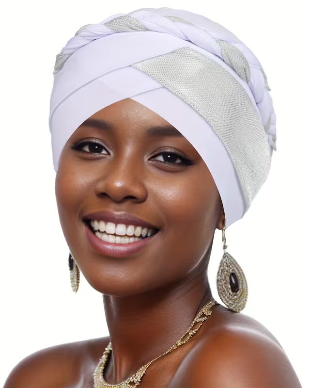 A Women'S Heavy-Duty Turban Hat with a Cross Sequin Design, Perfect for Outings And Comfortable for Braids
