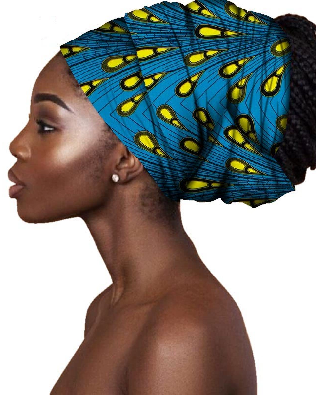 African Cotton Batik Printed Headscarf African Ethnic Bag Headscarf