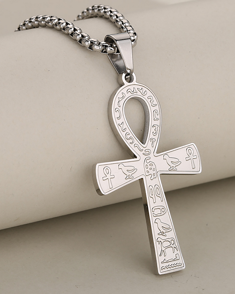 Fashion Hipster Hip Hop Personality Stainless Steel Ancient Egyptian Symbol Anka Cross Pendant