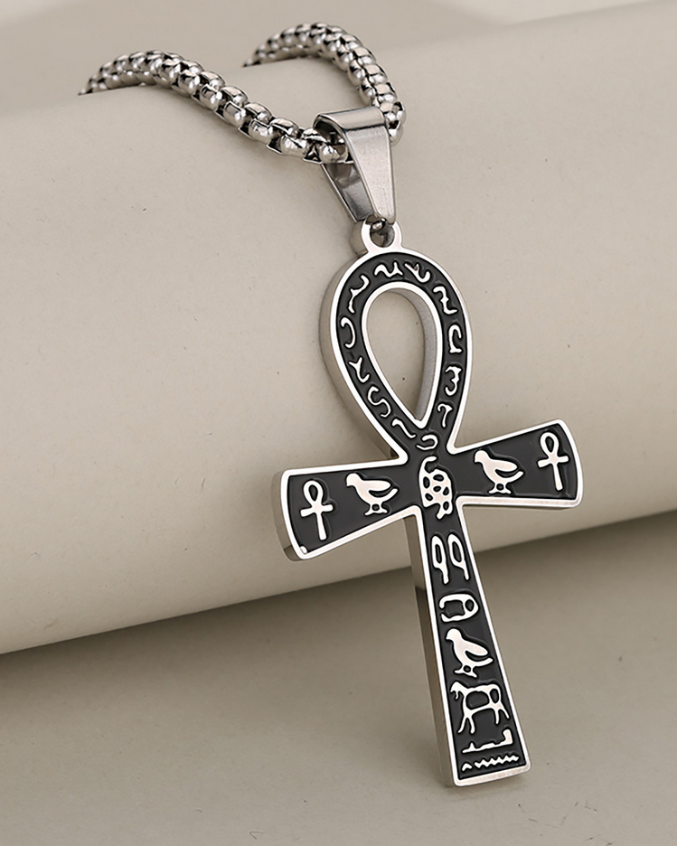 Fashion Hipster Hip Hop Personality Stainless Steel Ancient Egyptian Symbol Anka Cross Pendant