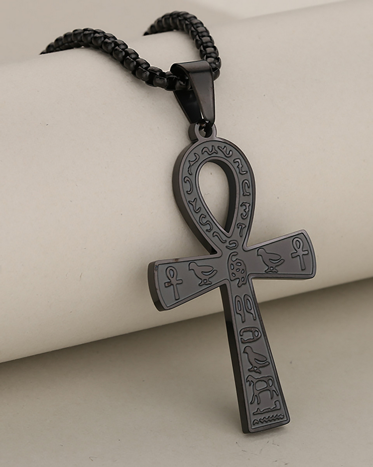 Fashion Hipster Hip Hop Personality Stainless Steel Ancient Egyptian Symbol Anka Cross Pendant