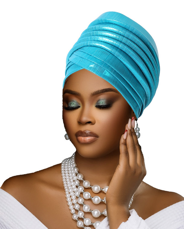Multi-Layered Solid-Color Glossy Turban Hat