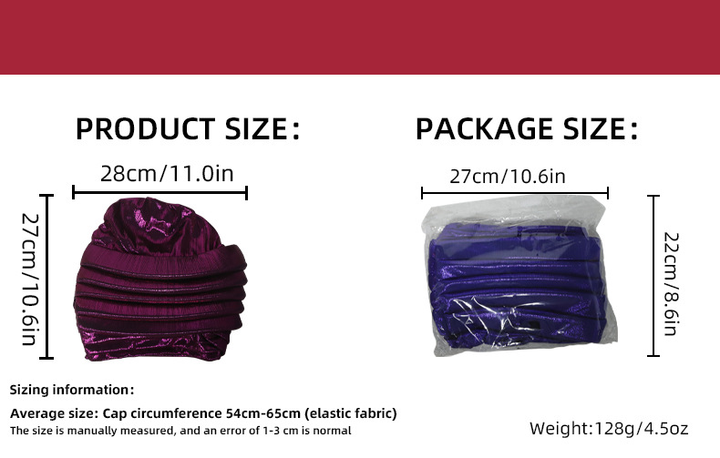 Oversized Multi-Layer Laser Reflective Head Wrap Hat
