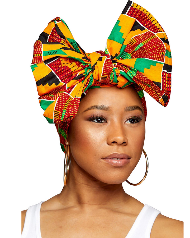 African Wax Print Headwrap Hat - Multi-Way Styling