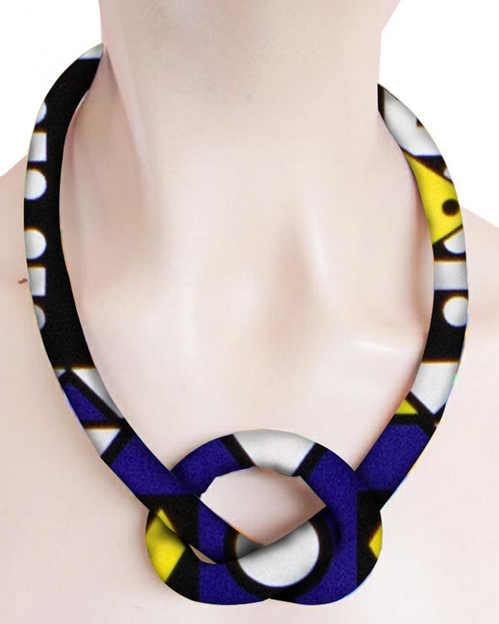 Handmade Ankara Print Cotton Cord Necklace