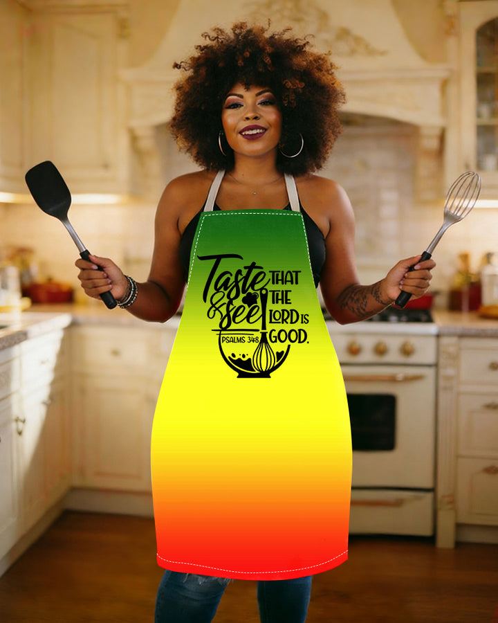 Taste and See That The Lord Is Good Adjustable Apron,Sleeveless Kitchen Cover-Up, Chef'S Work Uniform for Cooking