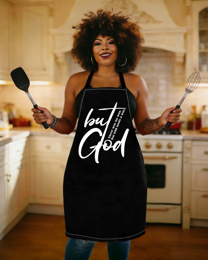 There Was No Way But God Made A Way Adjustable Apron,Sleeveless Kitchen Cover-Up, Chef'S Work Uniform for Cooking