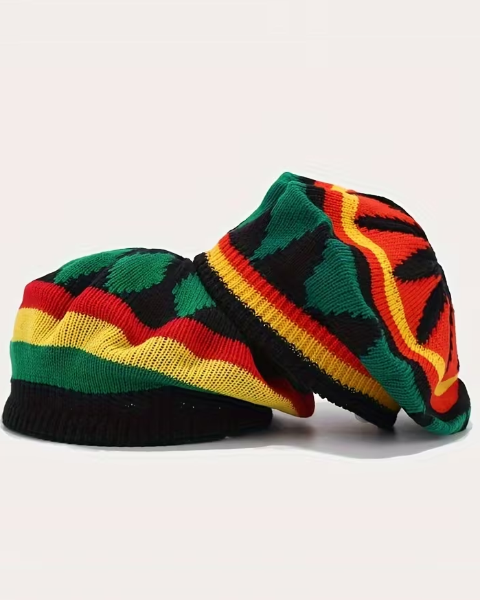 Women's Rasta Reggae Berets, Knitted Halloween Caps, Casual Outdoor Beanie Hats
