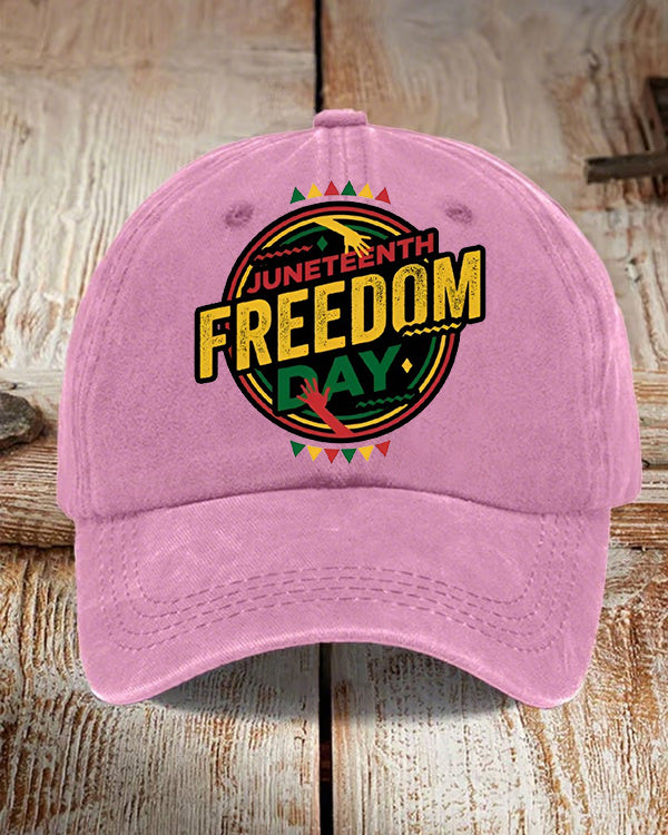 Juneteenth Freedom Day Wash Baseball Cap