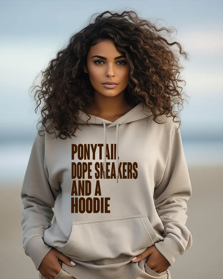 Ponytail Dope Sneakers Long-sleeved Hoodie