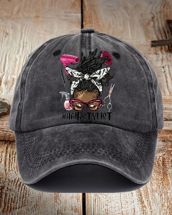 Afro Messy Loc Bun Hairstylist Wash Baseball Cap
