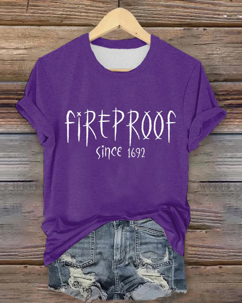 Women's Fireproof Since 1692 Halloween Casual Tee