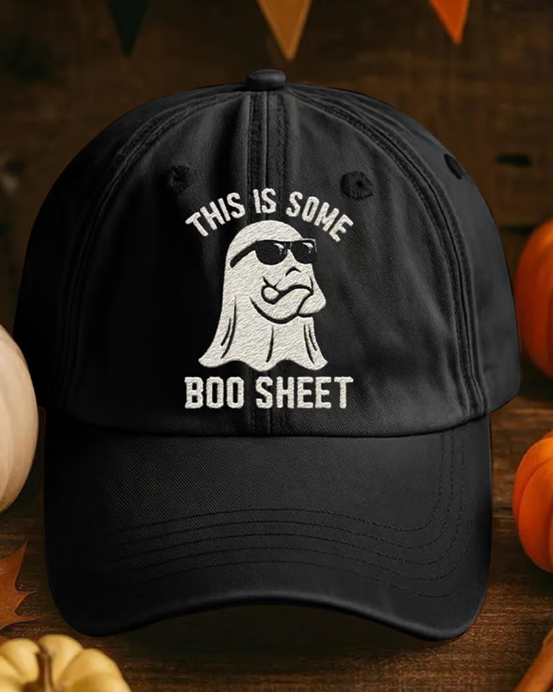 Unisex  This Is Some Boo Sheet Printed Adjustable Washed Cotton Hat