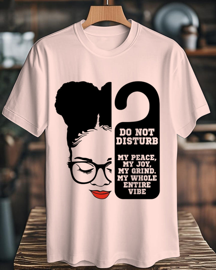 Woman In Afro Puffs 100% Cotton Crew Neck Short Sleeve Tshirt