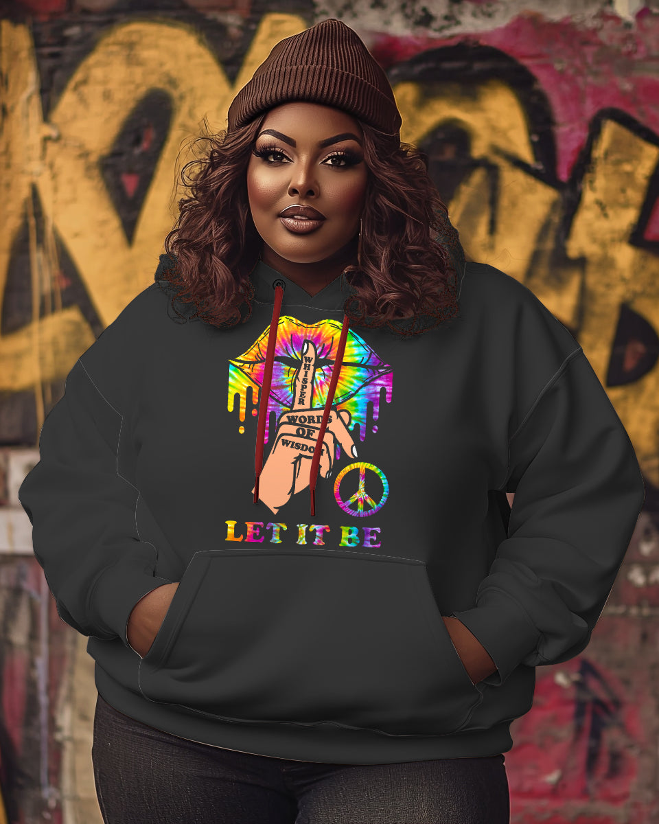 Women's Black Hippie Art Print Hoodie