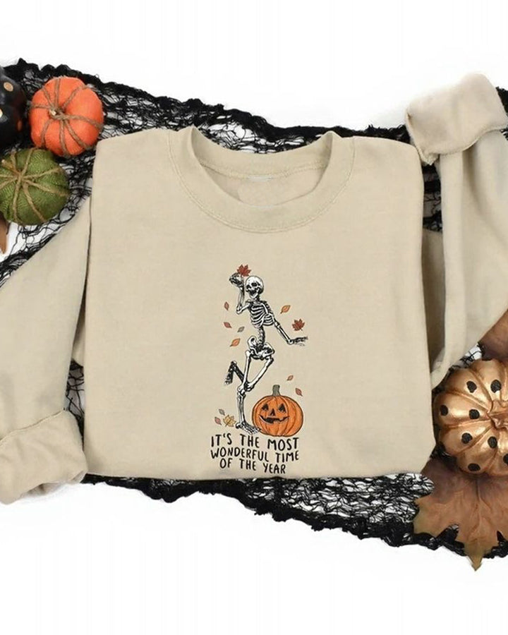 It's The Most Wonderful Time of The Year Halloween Cotton Long Sleeve Sweatshirt