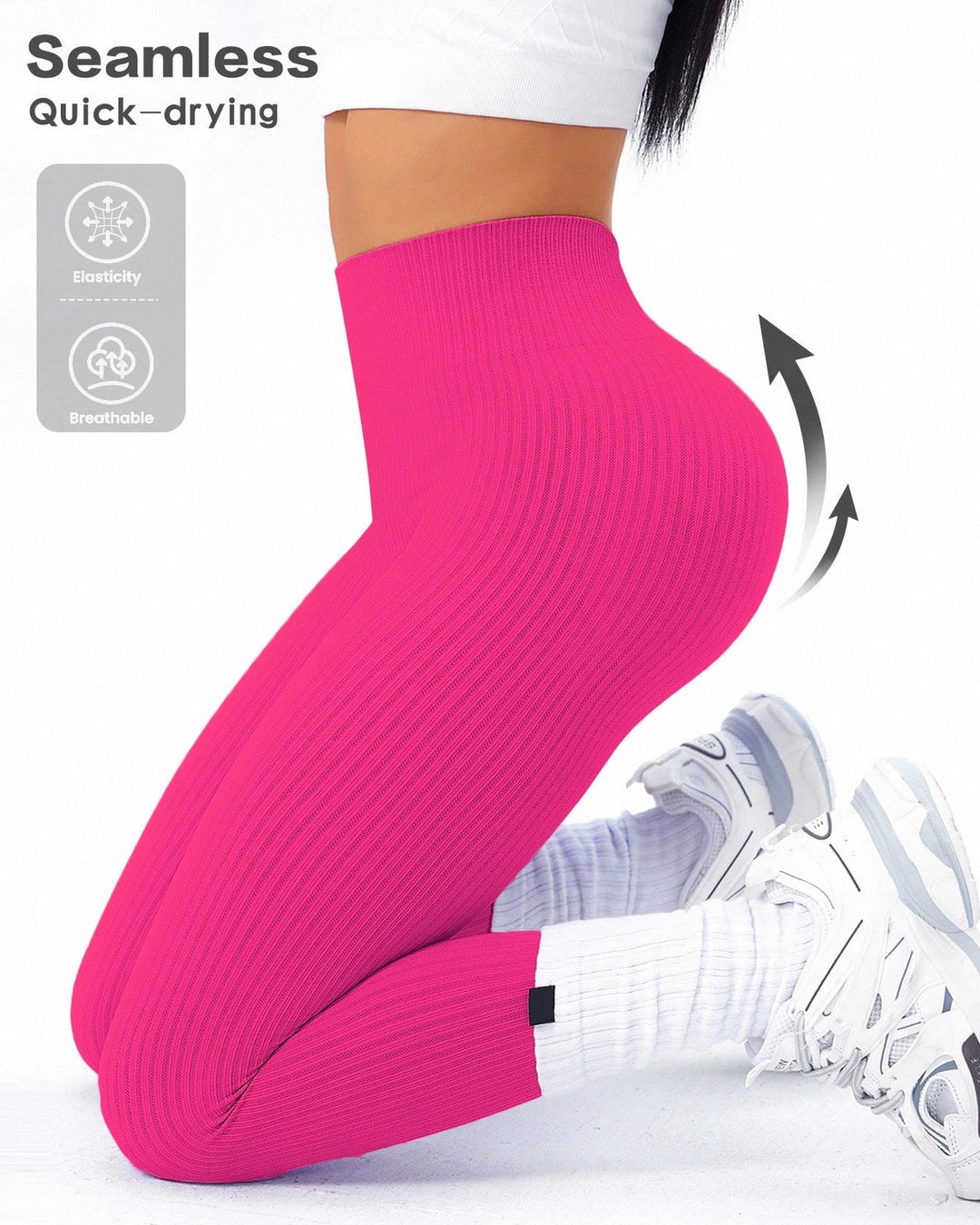Women's Solid High Waist Seamless Yoga Leggings