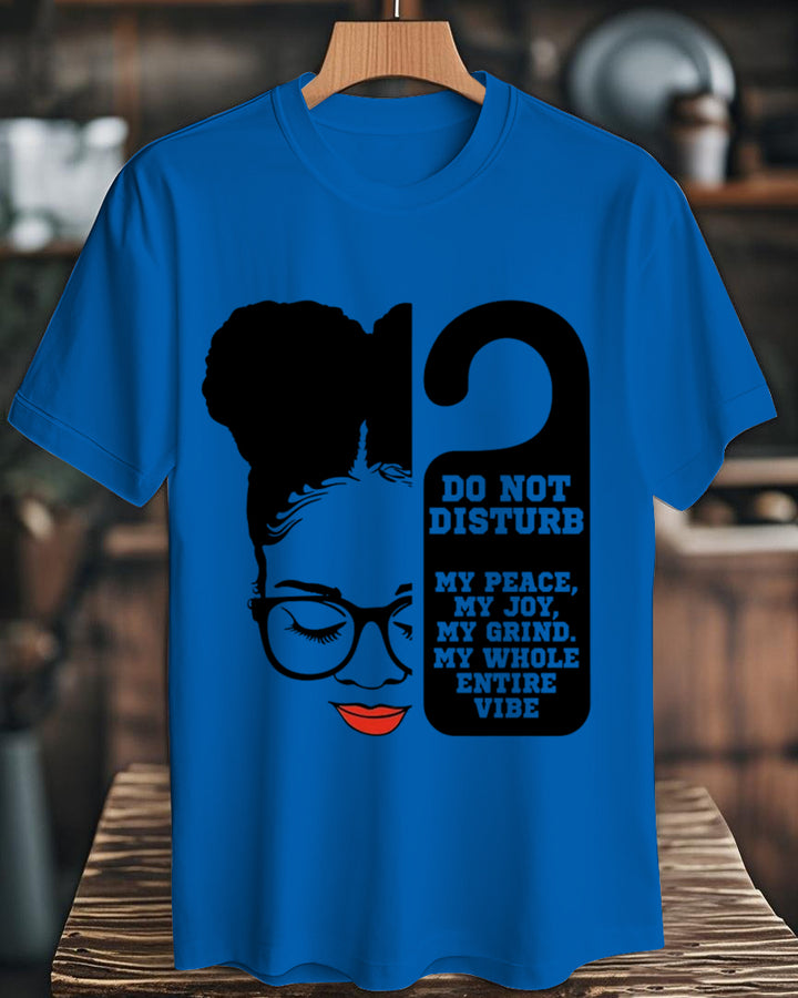 Woman In Afro Puffs 100% Cotton Crew Neck Short Sleeve Tshirt