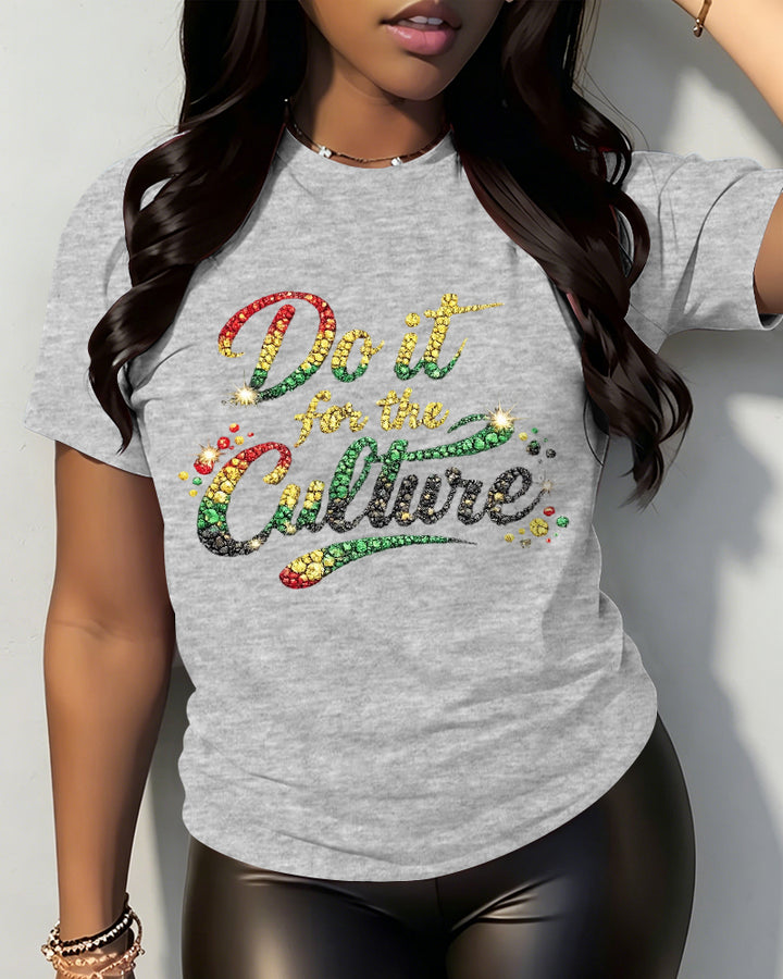 100% Cotton Do It for The Culture Crew Neck Short Sleeve Tshirt-Juneteenth Shirt, Black Independence Day T-Shirt, African American Shirts,Black Lives Matter Shirt