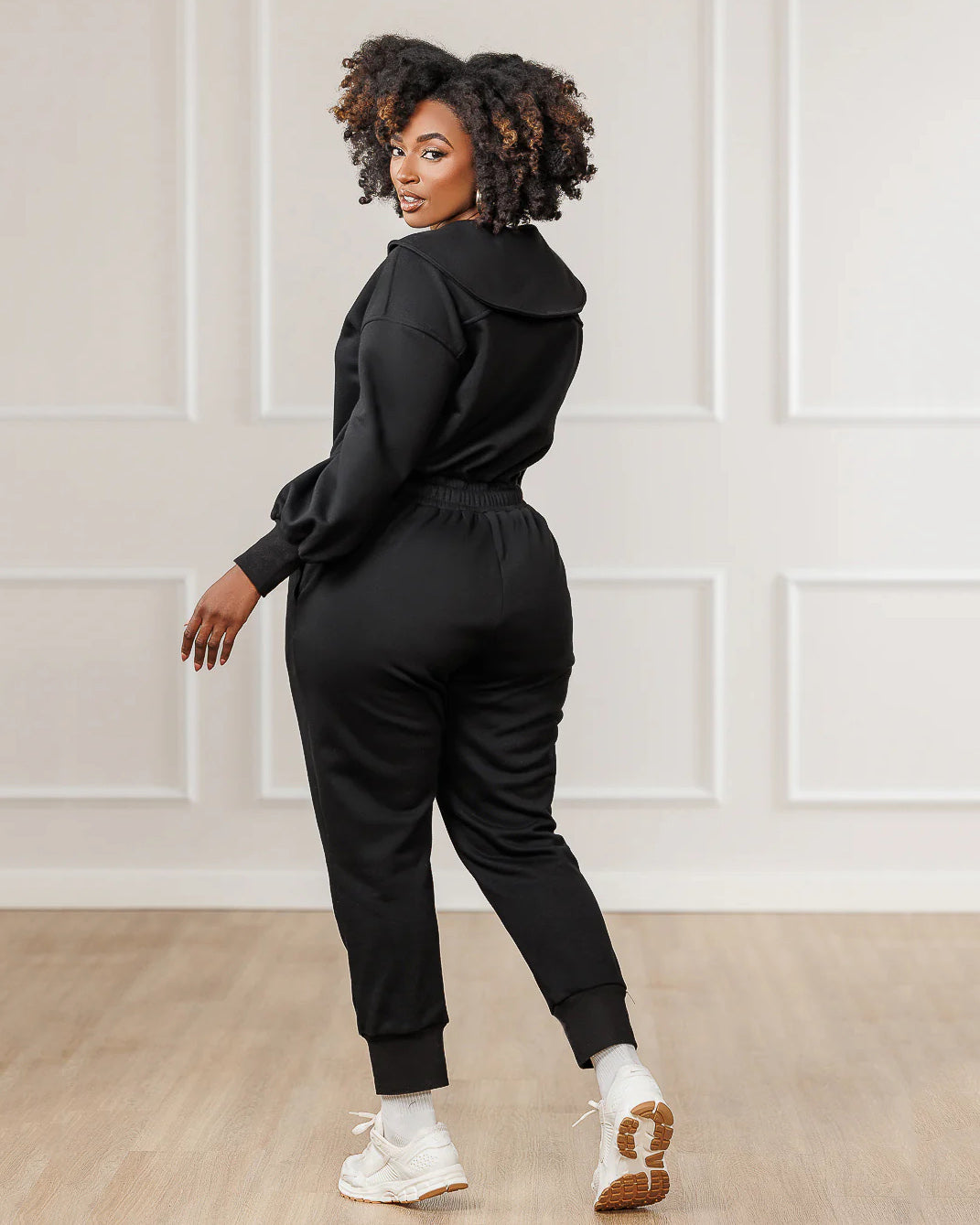 Fleece Puffed Sleeve Jumpsuit