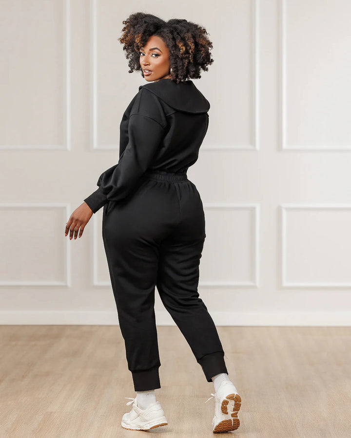 Fleece Puffed Sleeve Jumpsuit