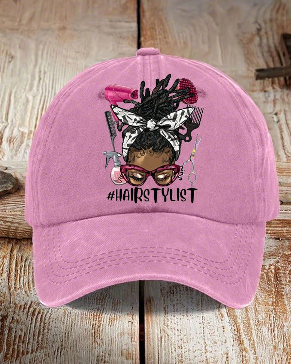 Afro Messy Loc Bun Hairstylist Wash Baseball Cap