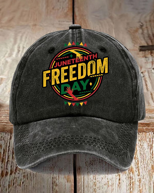 Juneteenth Freedom Day Wash Baseball Cap