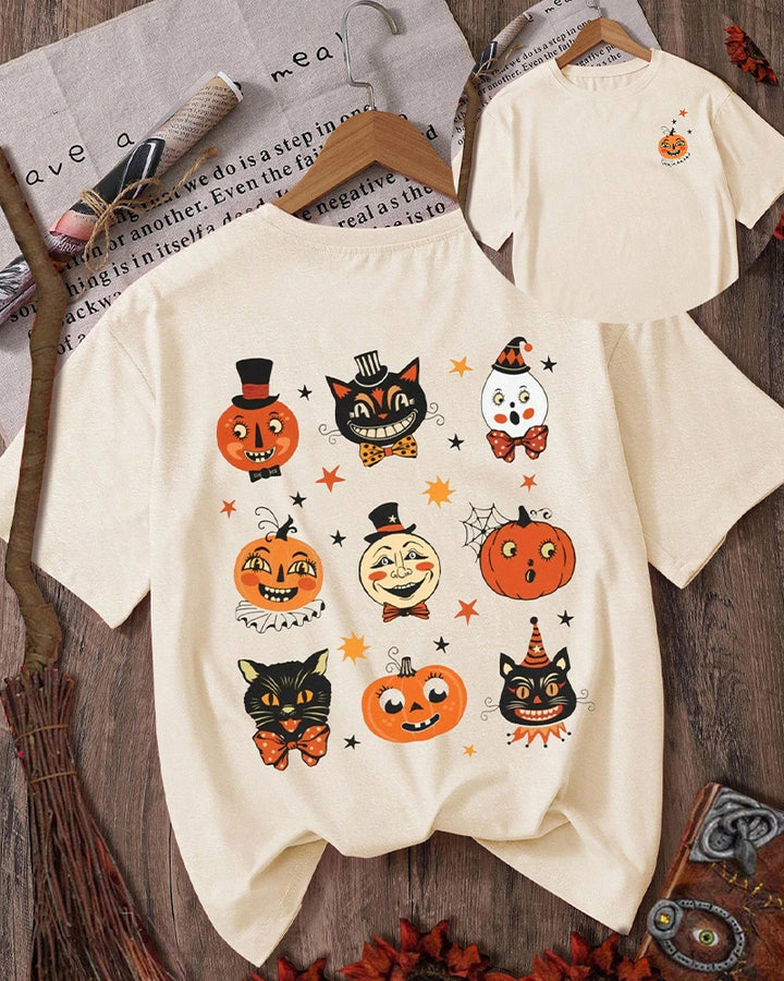 Halloween Cotton Crew Neck Short Sleeve T-shirt