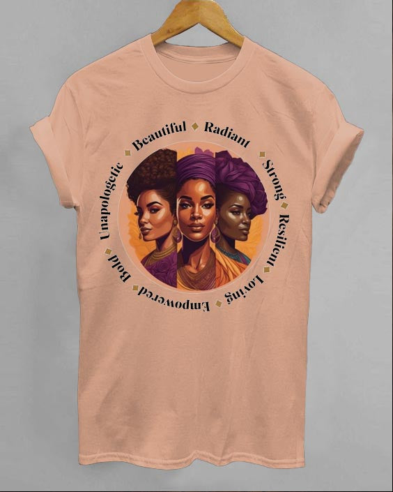 Beautiful Black Woman Crew Neck Short Sleeve T-Shirt