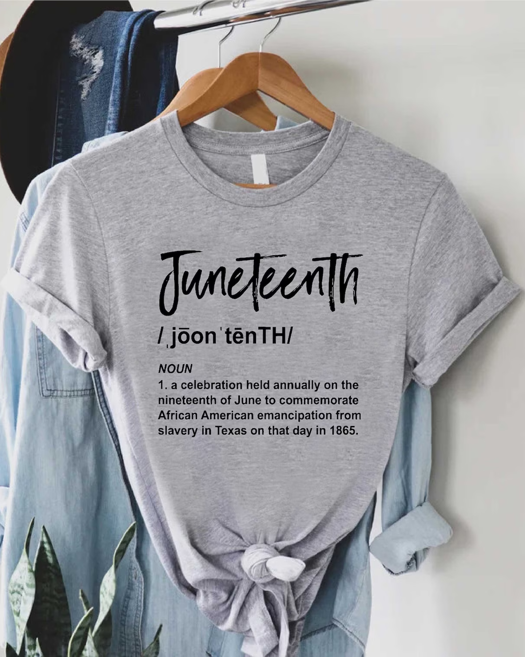 100% Cotton Juneteenth Definition Juneteenth 1865 Crew Neck Short Sleeve Tshirt