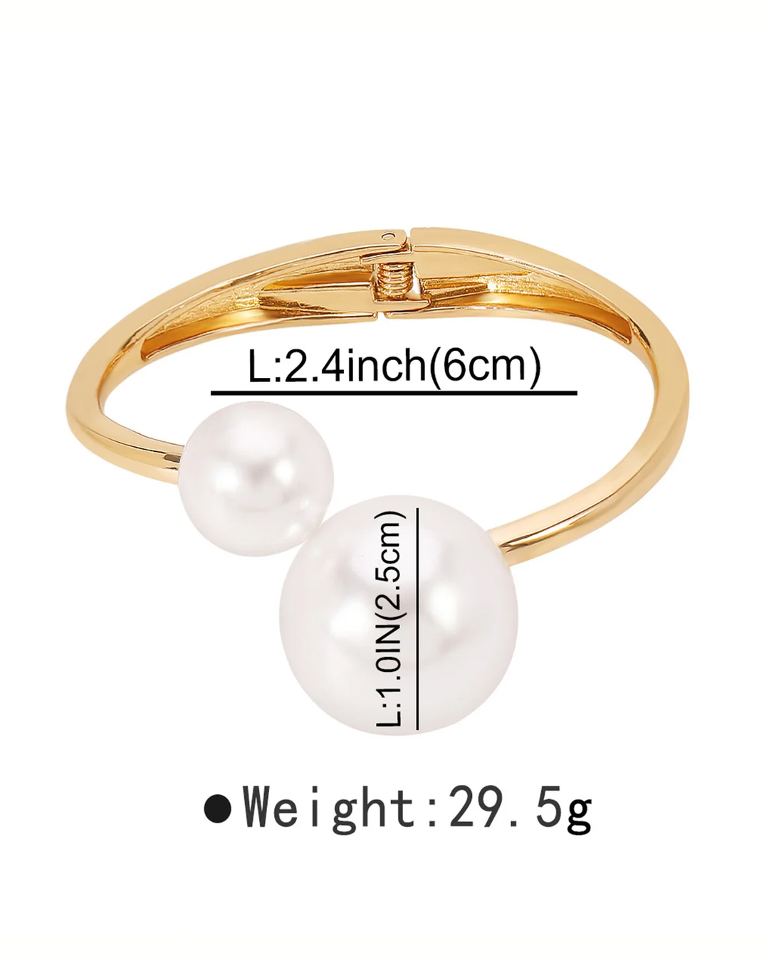 Elegant Asymmetrical Faux Pearl Cuff Bracelet