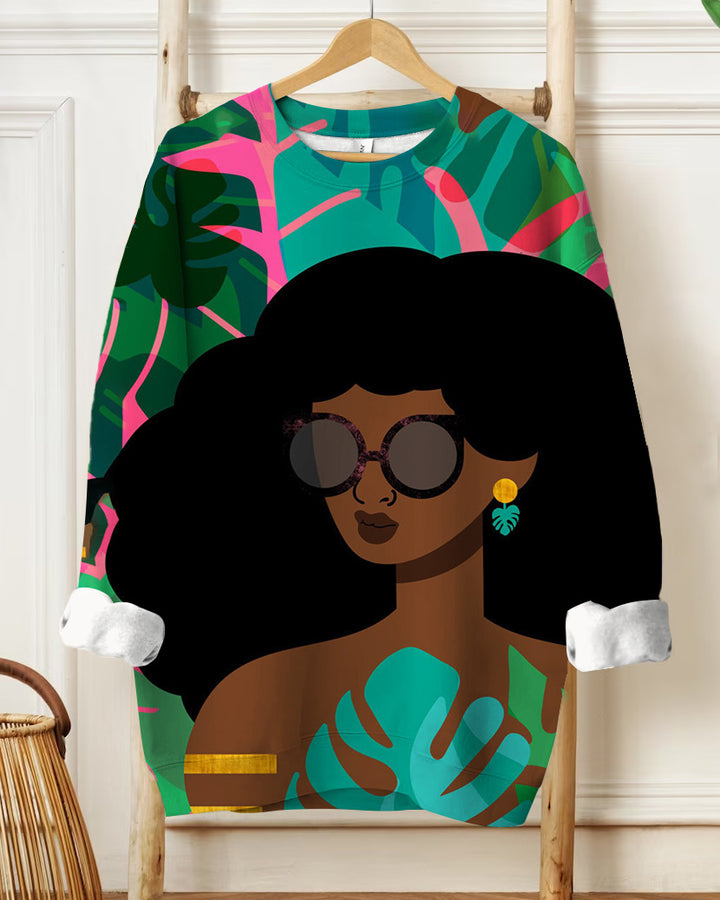 Tropical Island Art Print Long Sleeve Sweatshirt