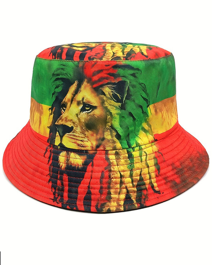 Reggae Lion Vintage Double-Sided Fisherman Hat