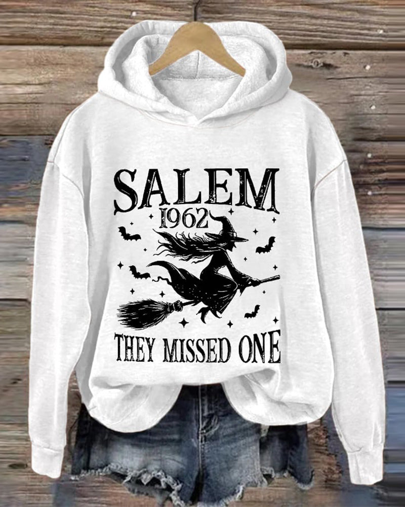 Women's Funny Halloween Witch Salem 1692 You Missed One Casual Hoodie
