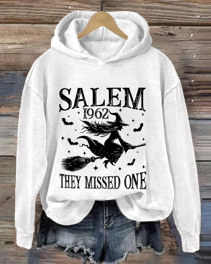 Women's Funny Halloween Witch Salem 1692 You Missed One Casual Hoodie