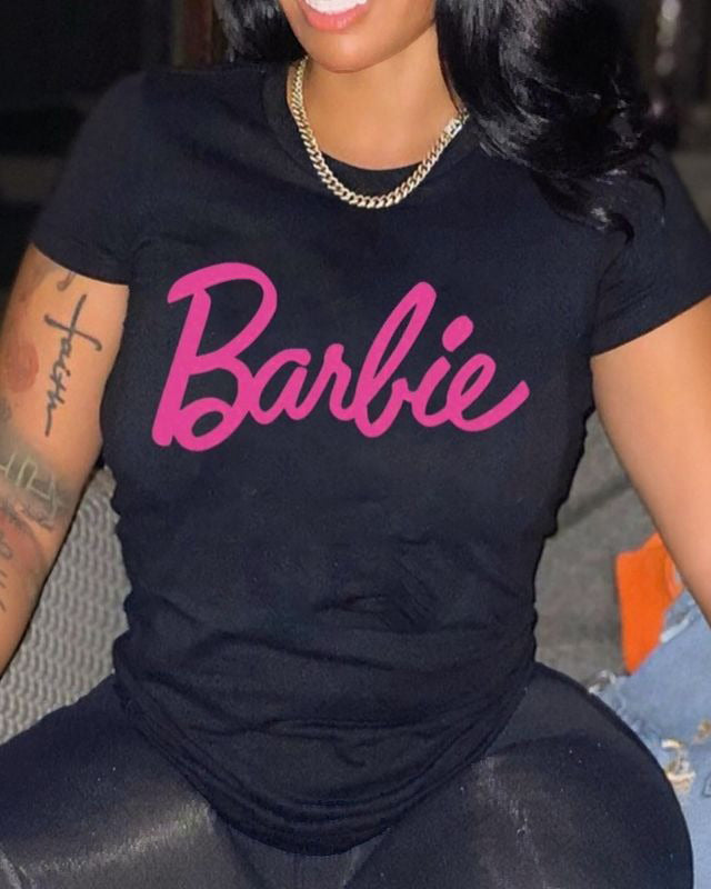 Barbie 100% Cotton Crew Neck Short Sleeve Tshirt