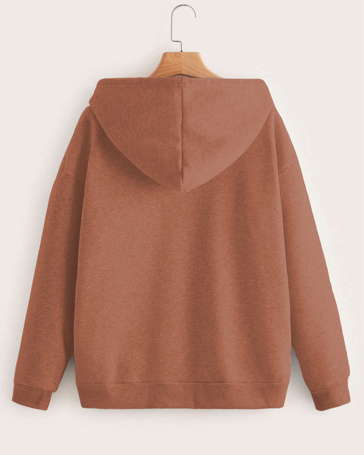 Brown Woman Hair Art Long-sleeved Hoodie