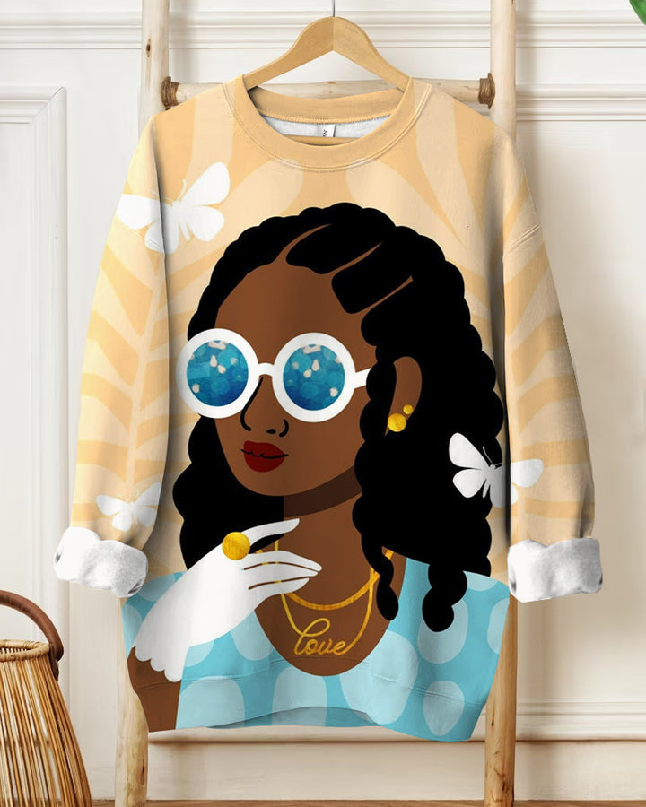 Cornrows Art Print Long Sleeve Sweatshirt