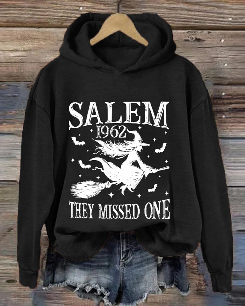 Women's Funny Halloween Witch Salem 1692 You Missed One Casual Hoodie