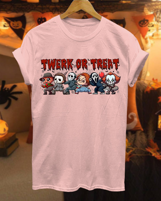 Halloween Twerk of Treat 100% Cotton Crew Neck Short Sleeve Tshirt