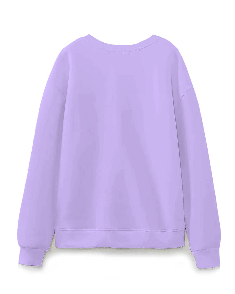 Colorful Butterfly Long Hair Girl Crewneck Sweatshirt