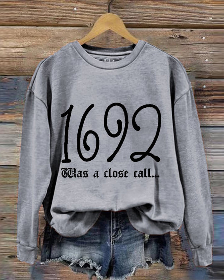 Women's 1692 They Missed One Salem Witch Print Waffle Sweatshirt