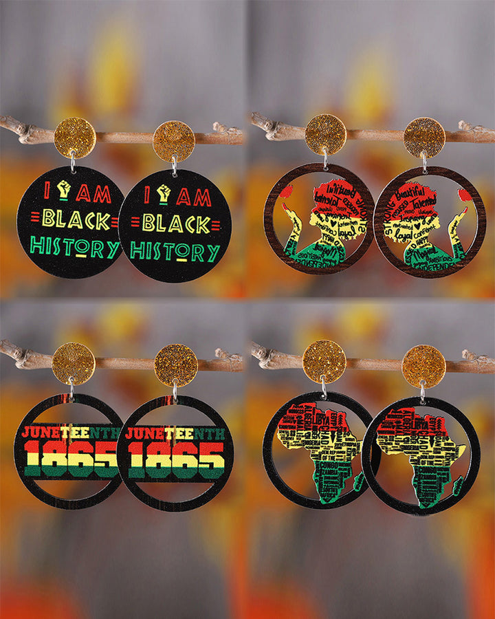 Juneteenth African Style Map Avatar Earrings