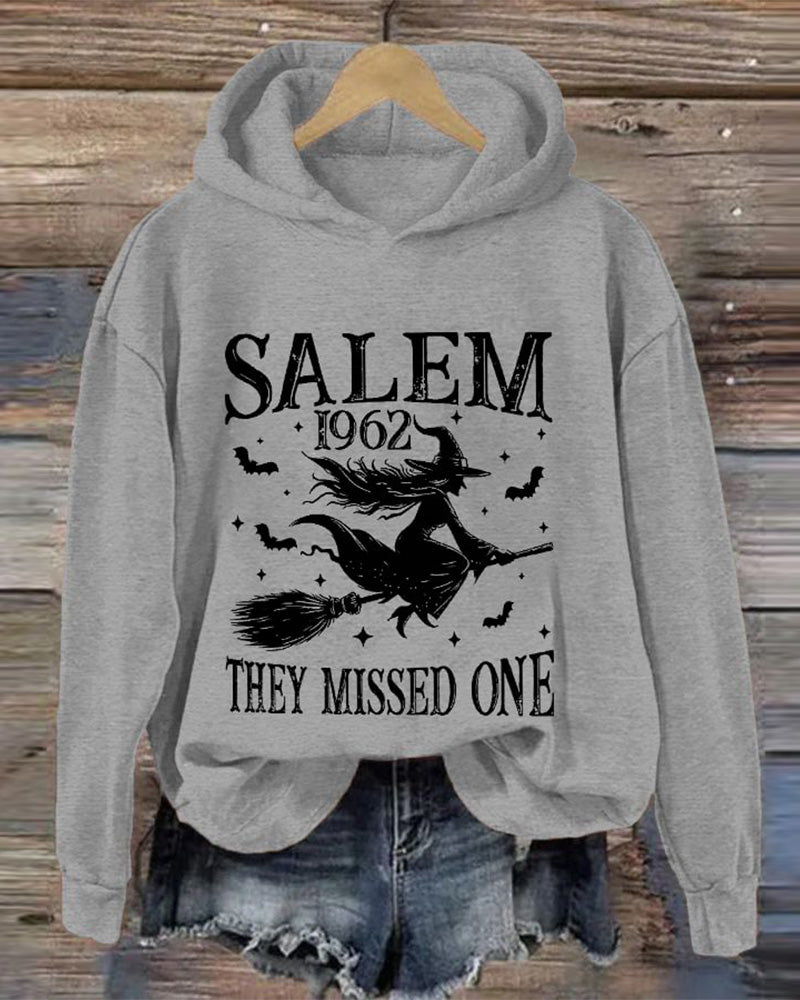 Women's Funny Halloween Witch Salem 1692 You Missed One Casual Hoodie